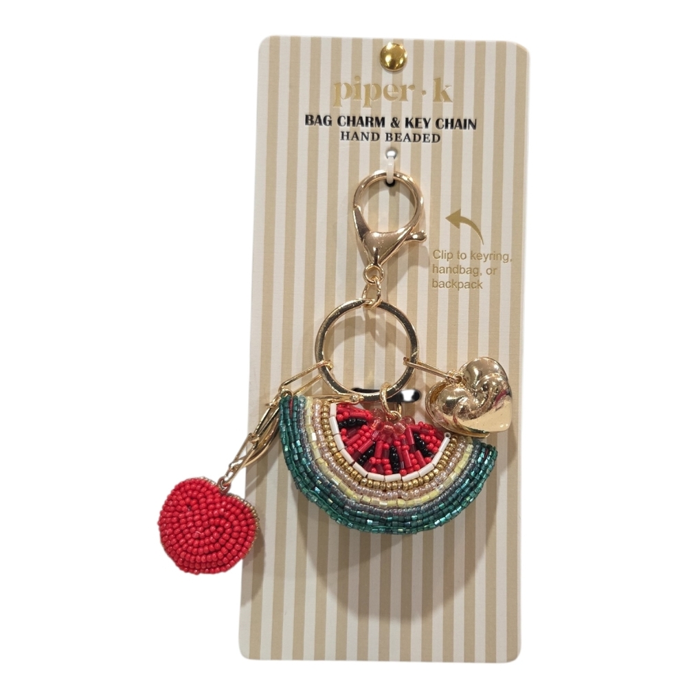 🍉▪️Piper K▪️ UK Exclusive Watermelon Beaded Beaded Key & Bag Charm
